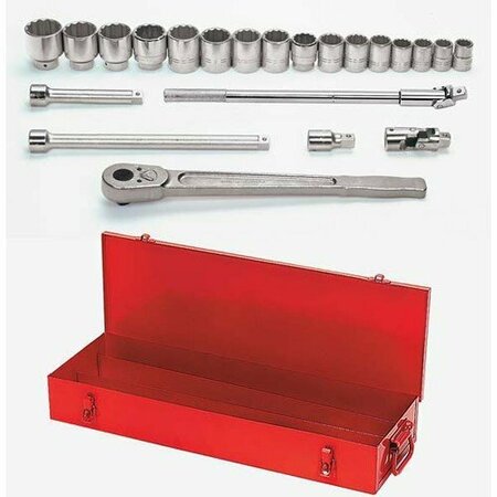 WILLIAMS Socket/Tool Set, 22 Pieces, 12-Point, 3/4 Inch Dr JHWWSH-22TB